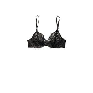 Adore Me Cinthia Black Lace Unlined Bra With Underwire Size 36B Adjustable